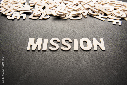 MISSION wooden letter