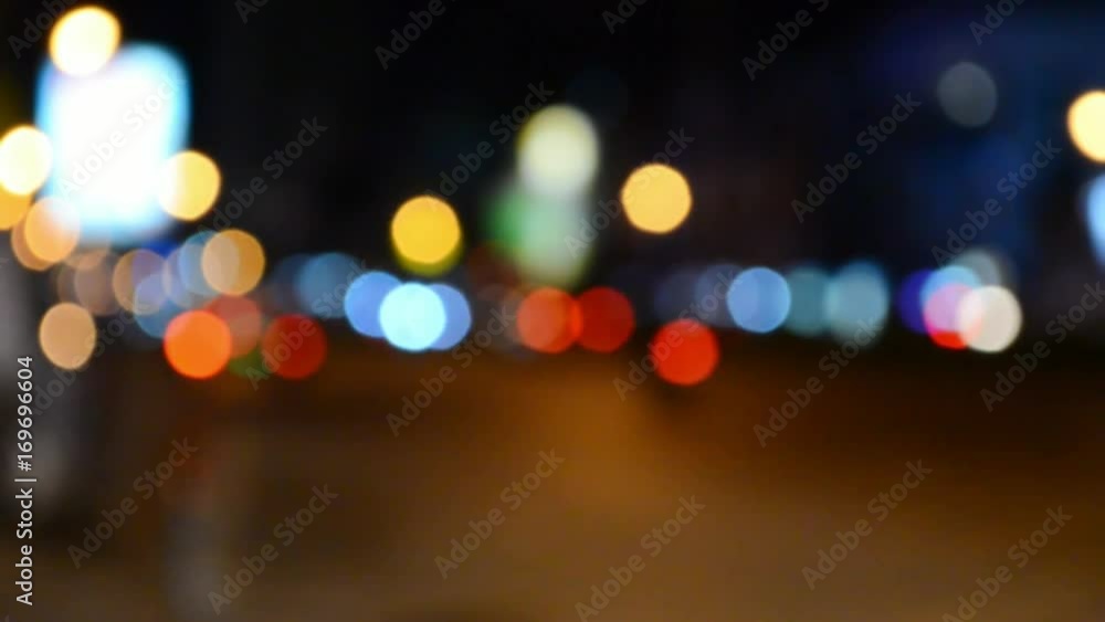 4K abstract bokeh from car light at night traffic light on the street in the city, colorful circles motion background 4K abstract bokeh from car light at night traffic light on the street in the city, colorful circles motion background