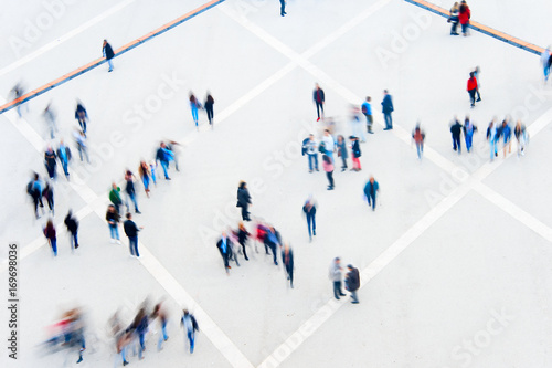 Blured motion of multitude people