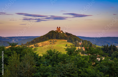 Upper church with two towers in Banska Stiavnica  Slovakia