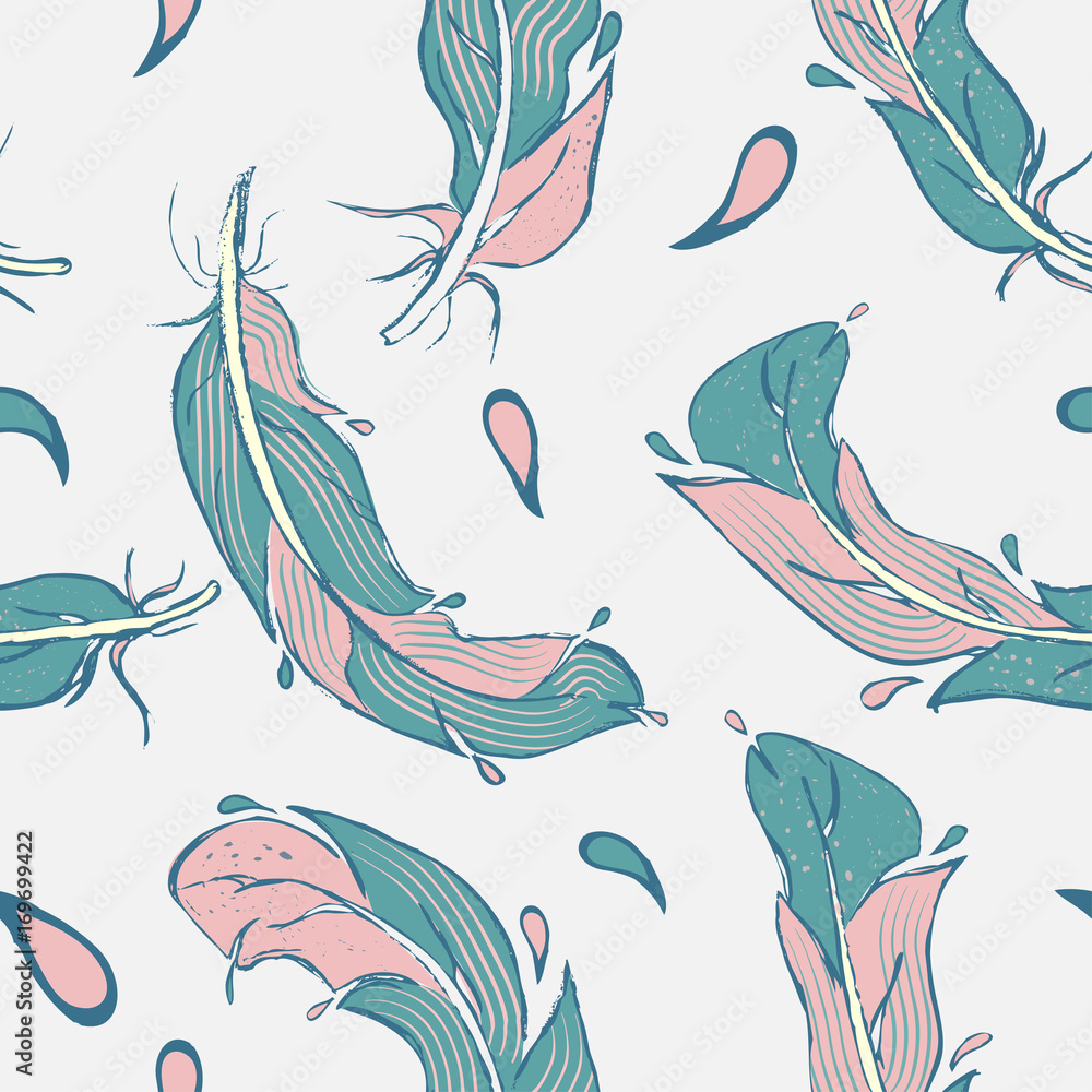 Feather seamless pattern Feather seamless pattern