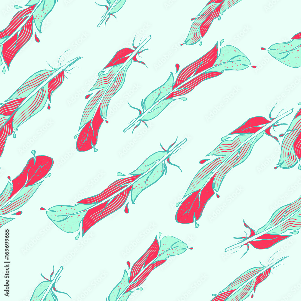 Feather seamless pattern Feather seamless pattern