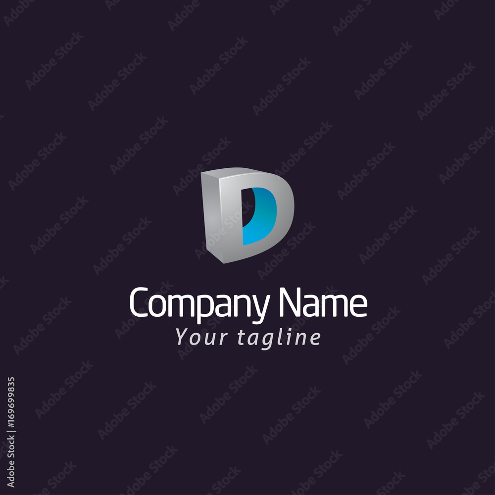 Obraz premium Abstract D letter logotype