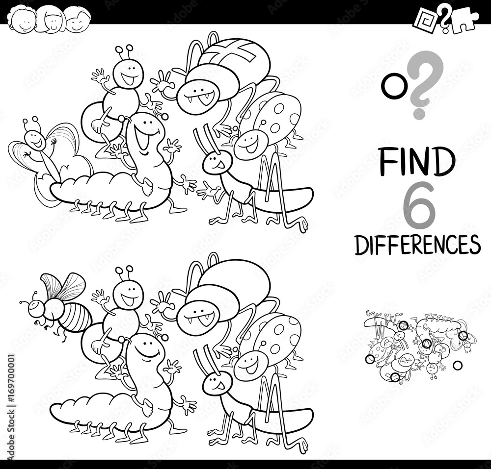spot the difference with insects coloring book spot the difference with insects coloring book