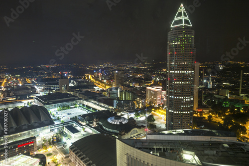 frankfurt am main germany at night from above
