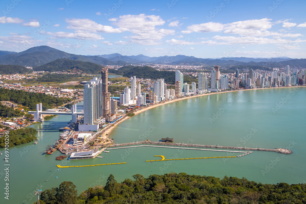 Aerial view of Balneario Camboriu city - Balneario Camboriu, Santa Catarina, Brazil