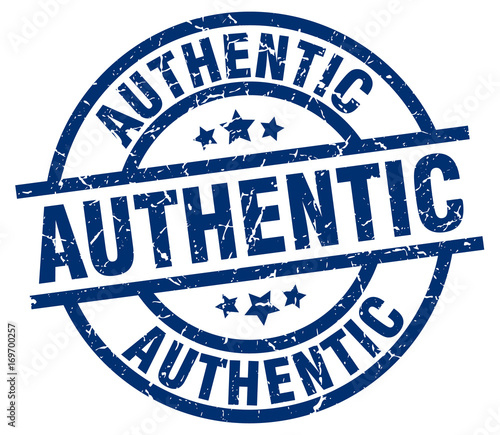 authentic blue round grunge stamp