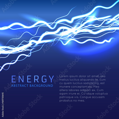 electric effect with lightning bolts energy background