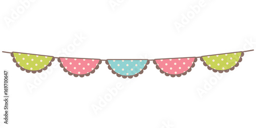 Vector Bunting with Polka Dot Pattern