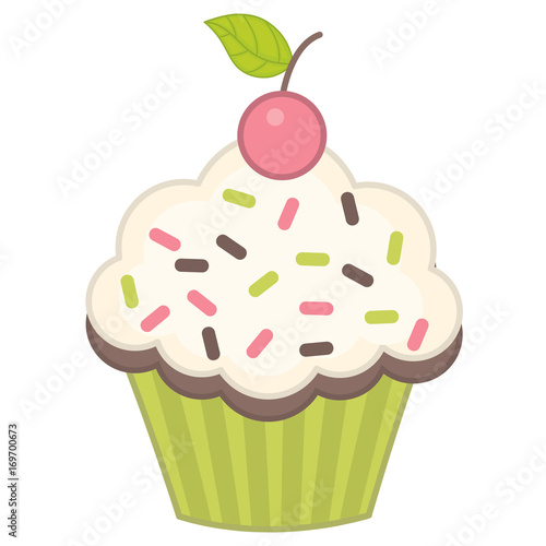 Vector Cupcake with Cherry