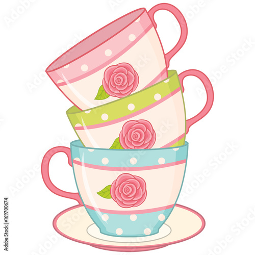 Vector Stack of Tea Cups