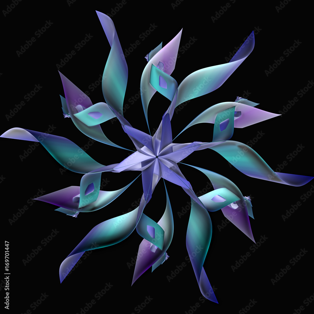 Fototapeta premium 3d illustration - abstrakt windrad fraktal objekt