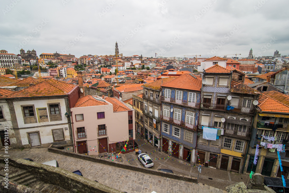 Porto, Portugal - July 2017. Cityscape, Porto, Portugal old town is a popular tourist attraction of Europe.