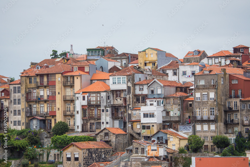 Porto, Portugal - July 2017. Cityscape, Porto, Portugal old town is a popular tourist attraction of Europe.