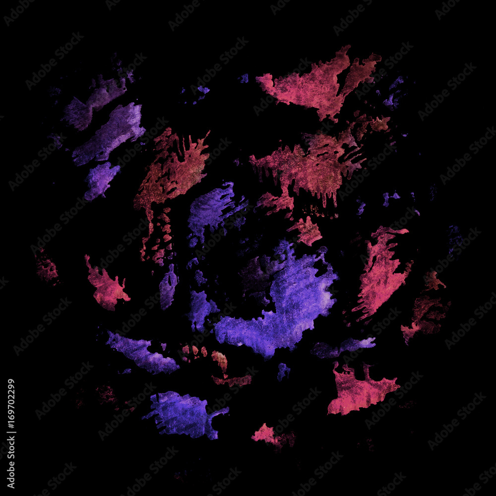 Grunge texture. Paint splashes on black background.