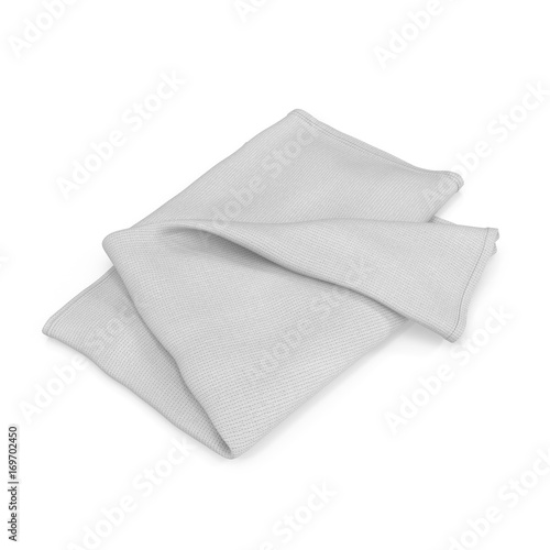 Folded bath towel isolated on white. 3D illustration