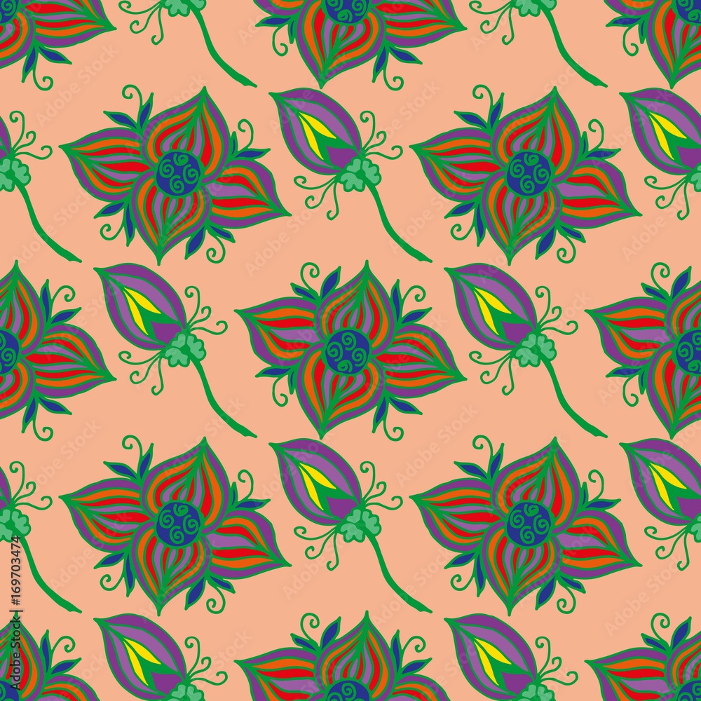 Color flower seamless pattern Color flower seamless pattern
