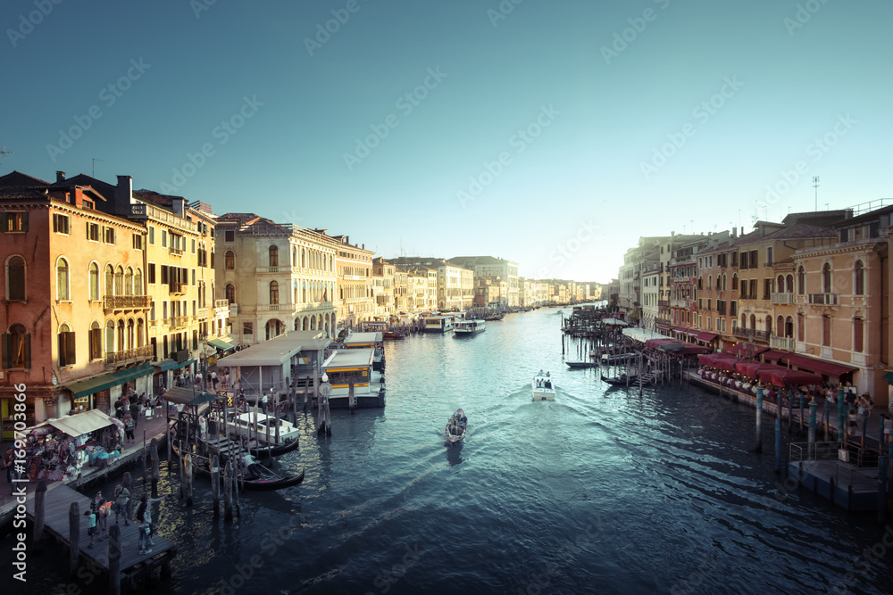 Naklejka premium Grand Canal in Venice at sunset, Italy