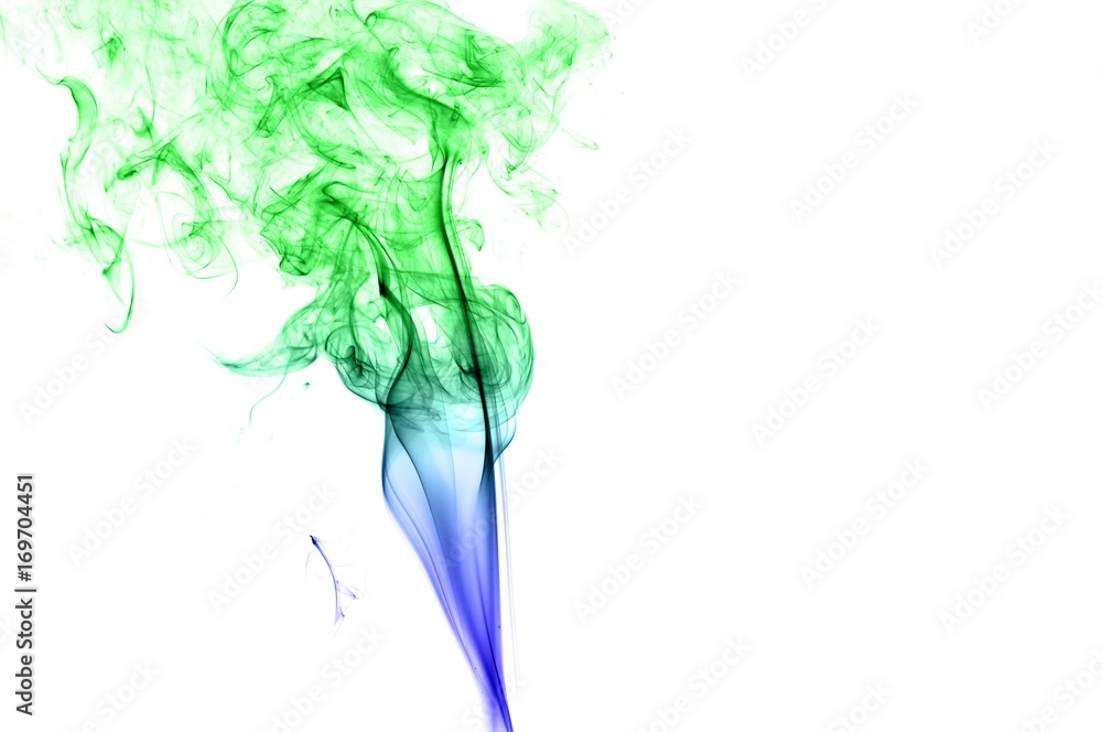 Obraz premium Abstract background wave of smoke.Blue and green wave