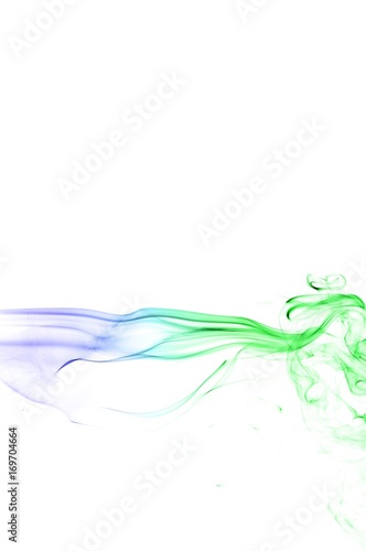 Abstract background wave of smoke.Blue and green wave © Athipat