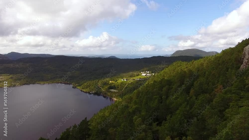 Aerial view of the mountain lake in summer time Aerial view of the mountain lake in summer time