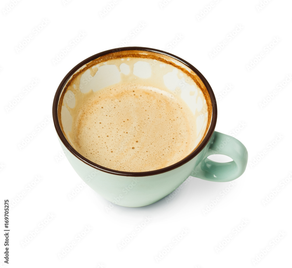 Cappuccino foam, coffee cup isolated on white background Cappuccino foam, coffee cup isolated on white background