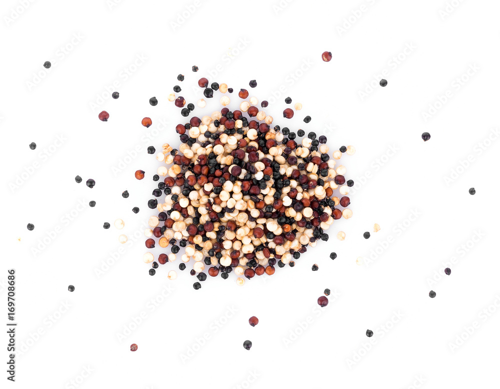 Fototapeta Real quinoa seeds isolated on white background