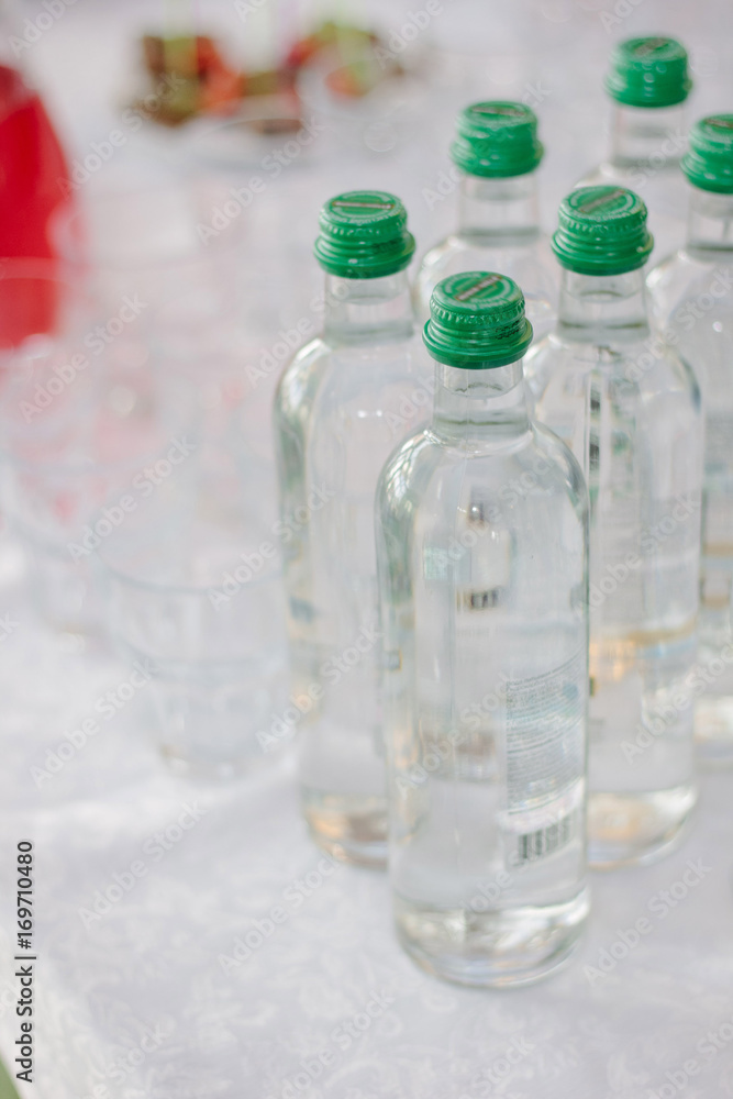 Catering drinks - bottles with clean water. Catering drinks - bottles with clean water.
