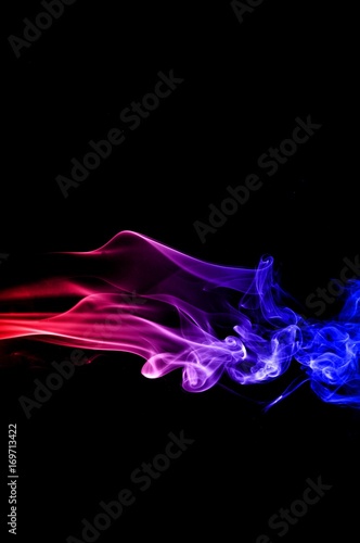 Abstract colorful smoke on black background, smoke background,colorful ink background,red and Blue fire,beautiful color smoke