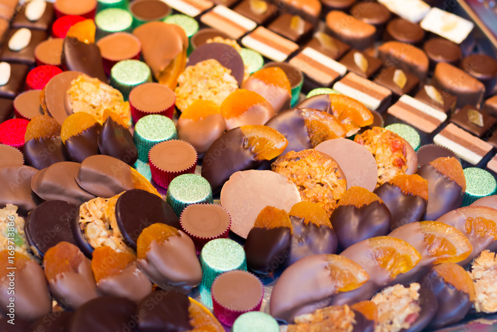 Luxury handmade chocolate with dried fruits Luxury handmade chocolate with dried fruits