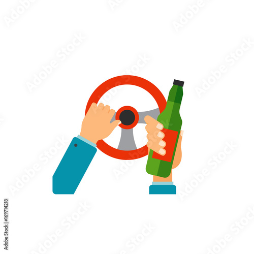 Do not drink and drive concept icon