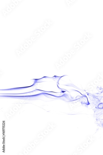 Abstract blue smoke on white background  blue background blue ink background
