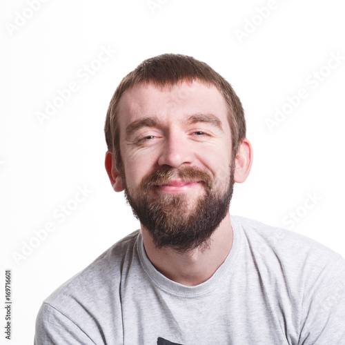 Man expressing wonder and happiness on face