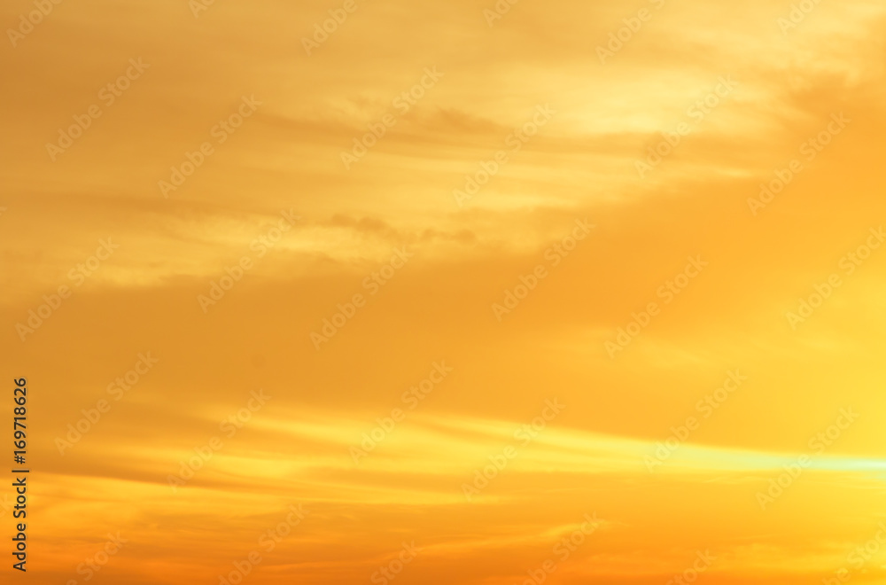 Beautiful abstract orange sky used for background