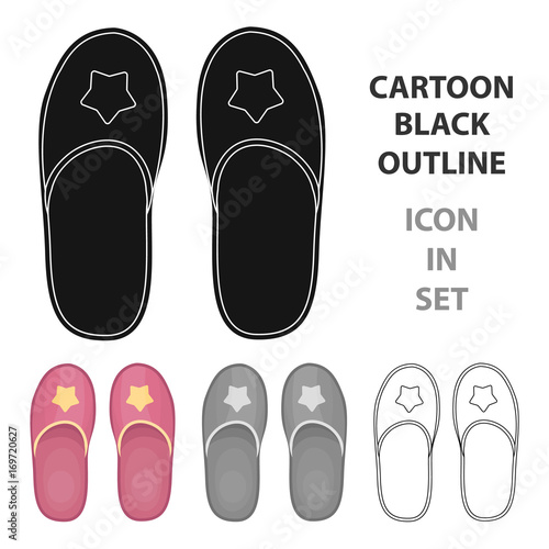 Slippers icon in cartoon style isolated on white background. Sleep and rest symbol stock vector illustration.