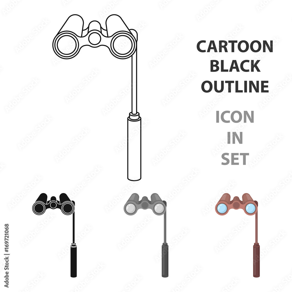 Opera Glasses icon in cartoon style isolated on white background