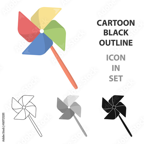 Toy windmill cartoon icon. Illustration for web and mobile design.