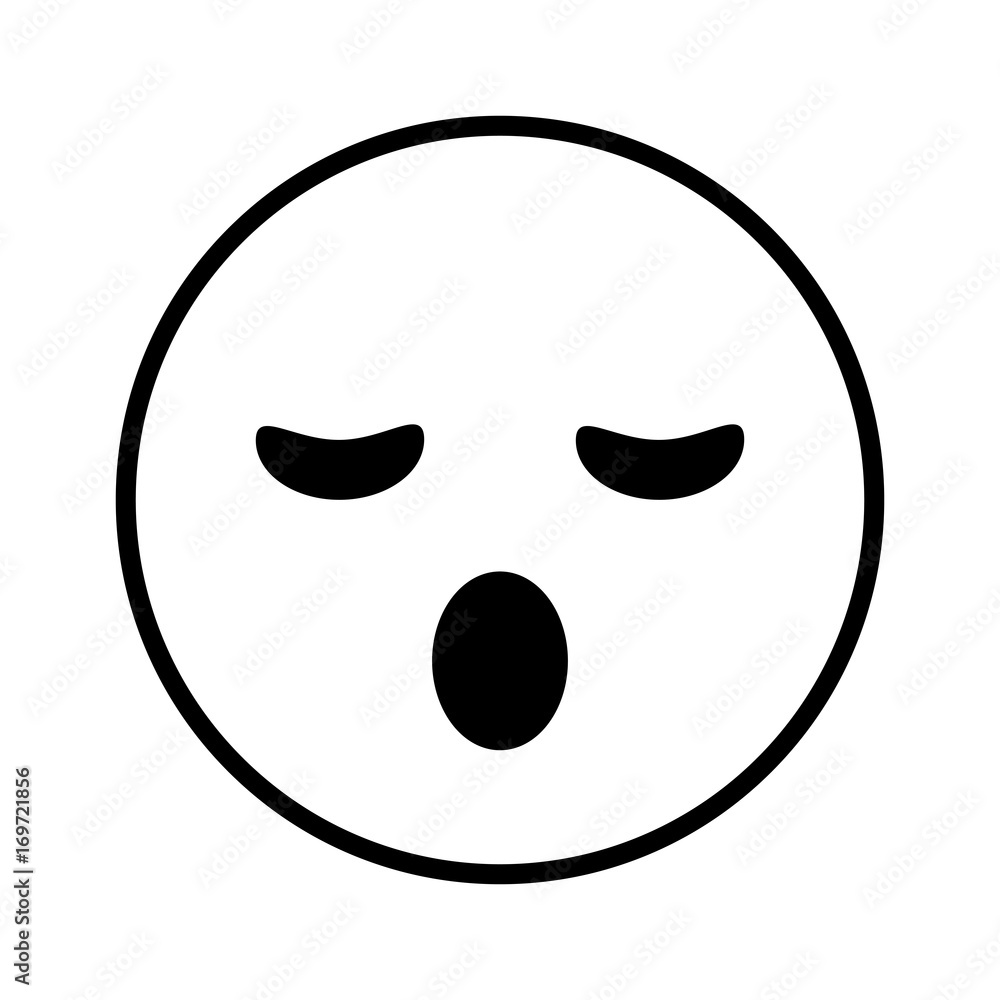 Sleepy cartoon face icon Emoticon caricature and character theme Isolated  design Vector illustration Stock Vector | Adobe Stock