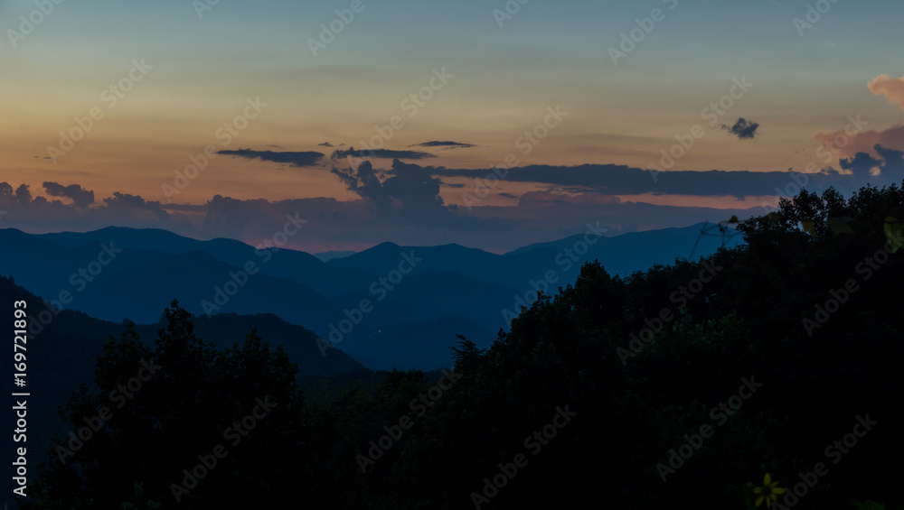 Eclipse Sunset NC Mountains