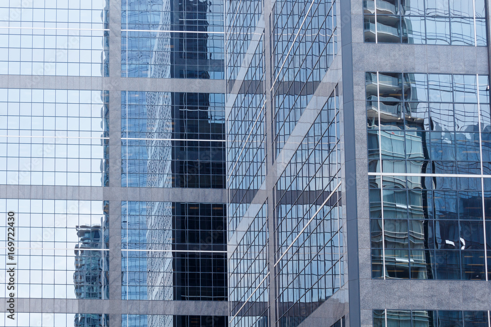 Modern glass skycrapers background in Canada Modern glass skycrapers background in Canada