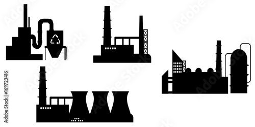 set of Industry icon silhouettes