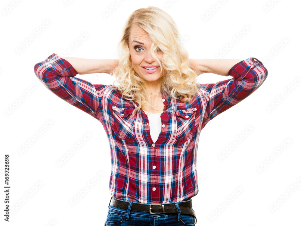 Portrait of mid aged blonde woman Portrait of mid aged blonde woman