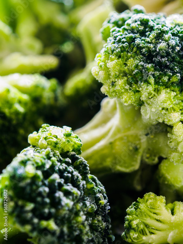 PIeces of frozen broccoli
