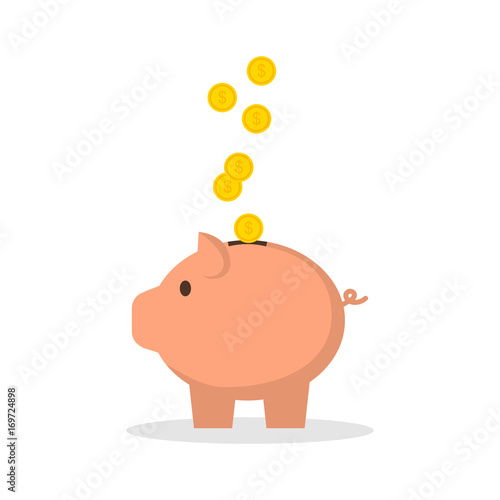 Piggy bank piggy. Money. Saving. Coins. The icon. For your design.