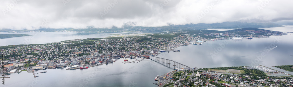 Vue panoramique de Tromsø, Norvège, depuis Fløya