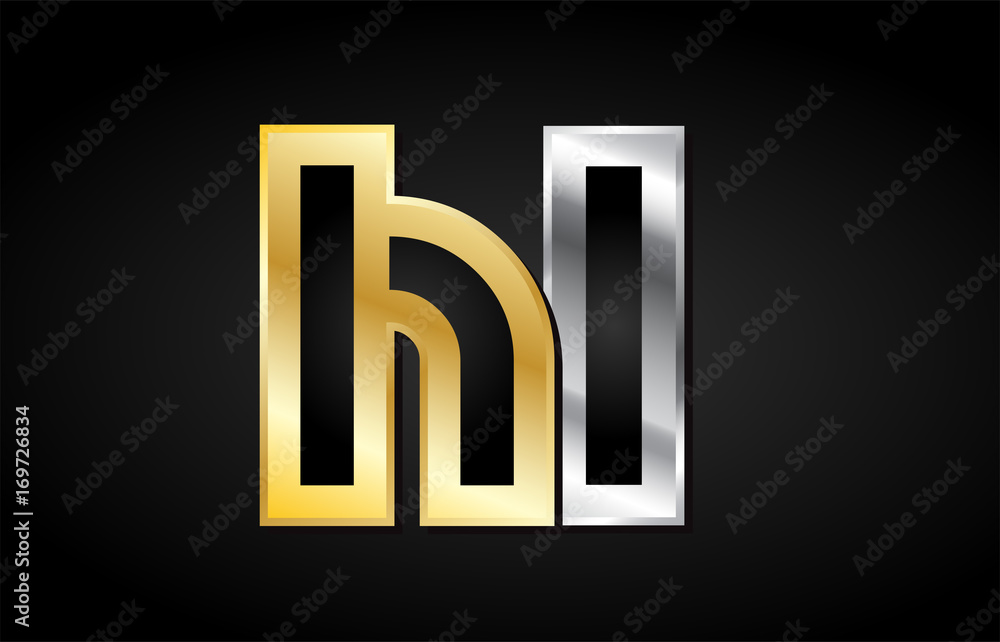 Fototapeta premium gold silver letter joint logo icon alphabet design