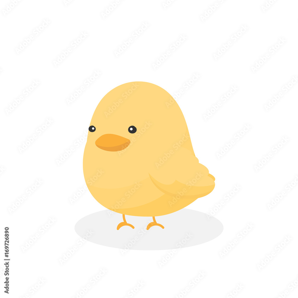 Adorable little baby chicken in flat style. Cute chick cartoon. Vector  illustration Stock Vector | Adobe Stock