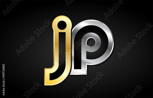 gold silver letter joint logo icon alphabet design