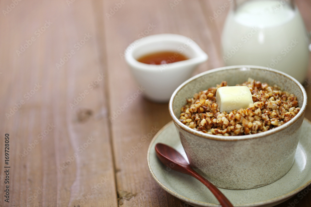 kasha, buckwheat porridge, russian traditional food kasha, buckwheat porridge, russian traditional food