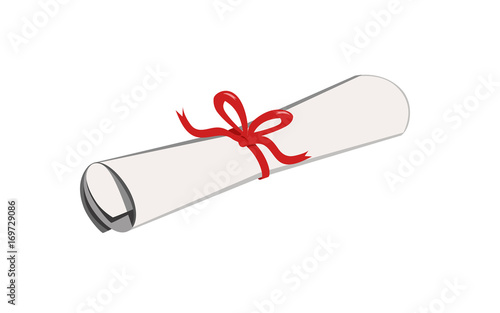 Vector illustration of a scroll tied with a ribbon